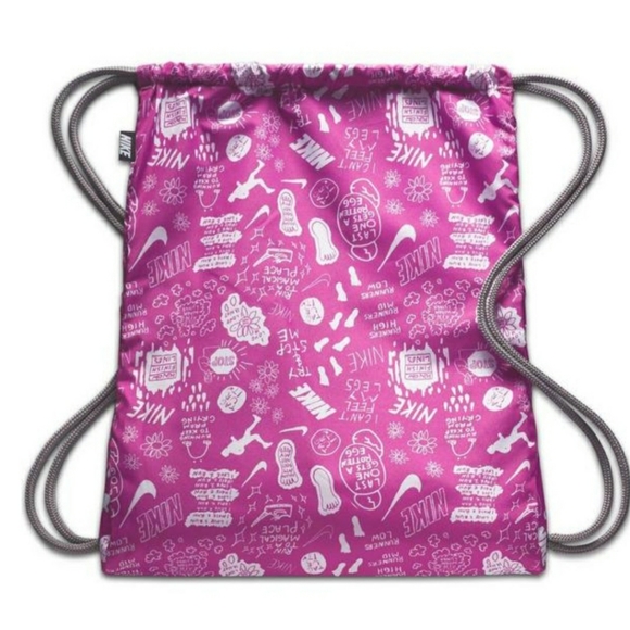 Nike Handbags - Nike Pink & White Graphic Gym Sack \ Backpack Nike Handbags - Nike Pink & White Graphic Gym Sack \ Backpack